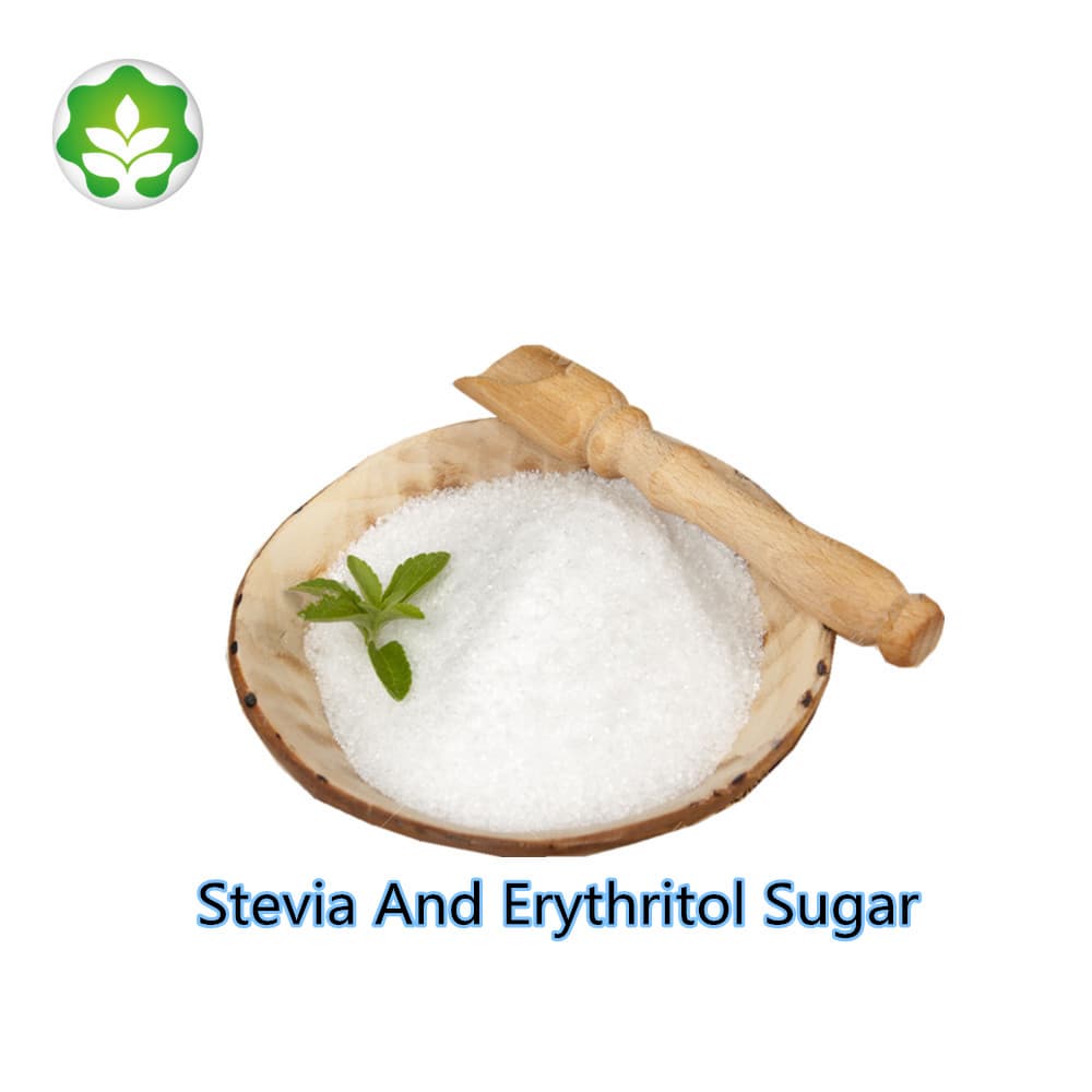 glucosylated stevia plant extract and erythritol blend sugar